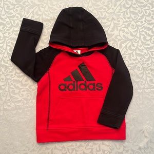 Boys Adidas Sweatshirt Hoodie Red and Black Size 5